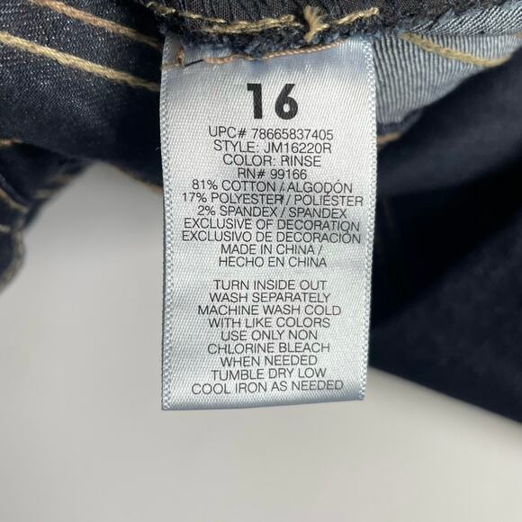 Jordache Skinny Jeans Girls Size 16 Dark Wash Rinse Denim Jeans - Picture 4 of 9